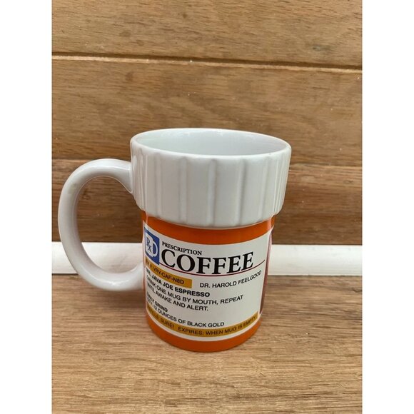 NWOT Prescription Coffee Mug With Handle  Ceramic Cup For Coffee Lovers - Picture 1 of 3